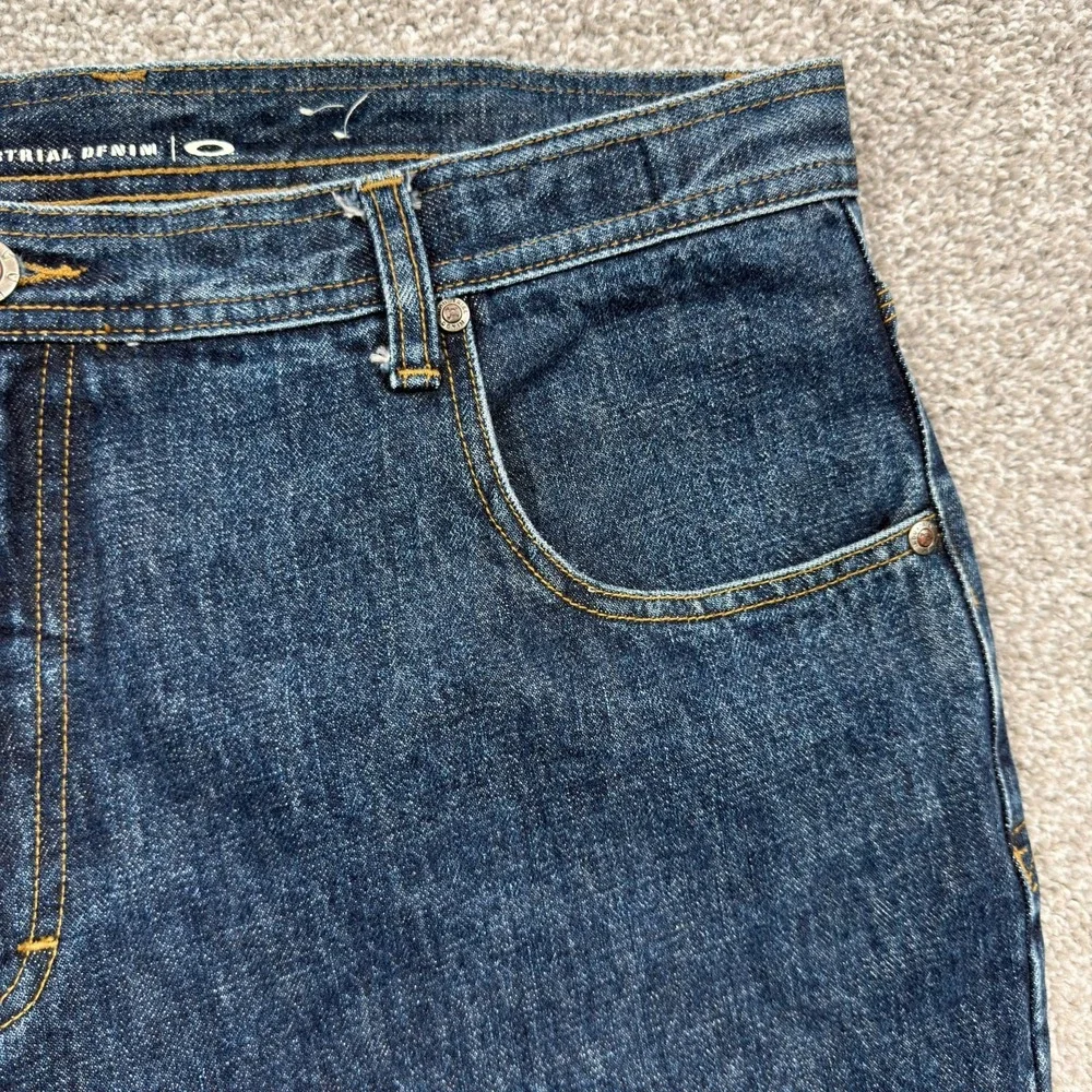 Vintage Oakley Industrial Denim Jeans Men's 38 Blue Loose Fit Y2K 100% Cotton